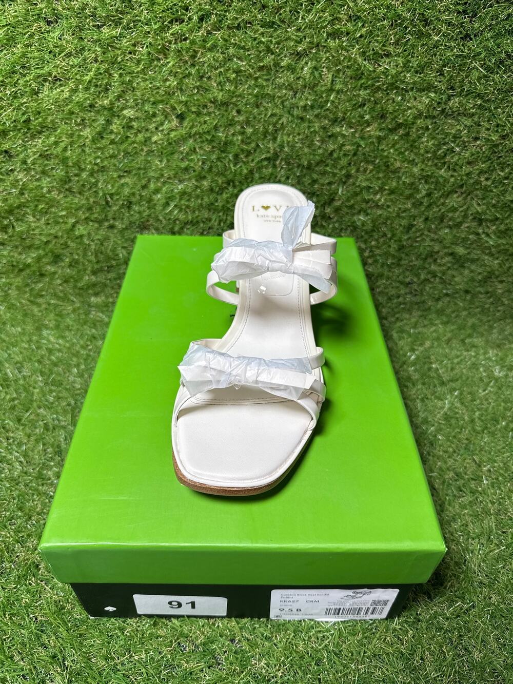 Kate Spade Carolina Women's Block Heel Sandal Cream Size 9.5